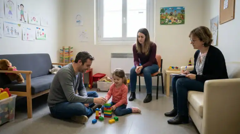 Un enfant jouant avec des blocs de construction